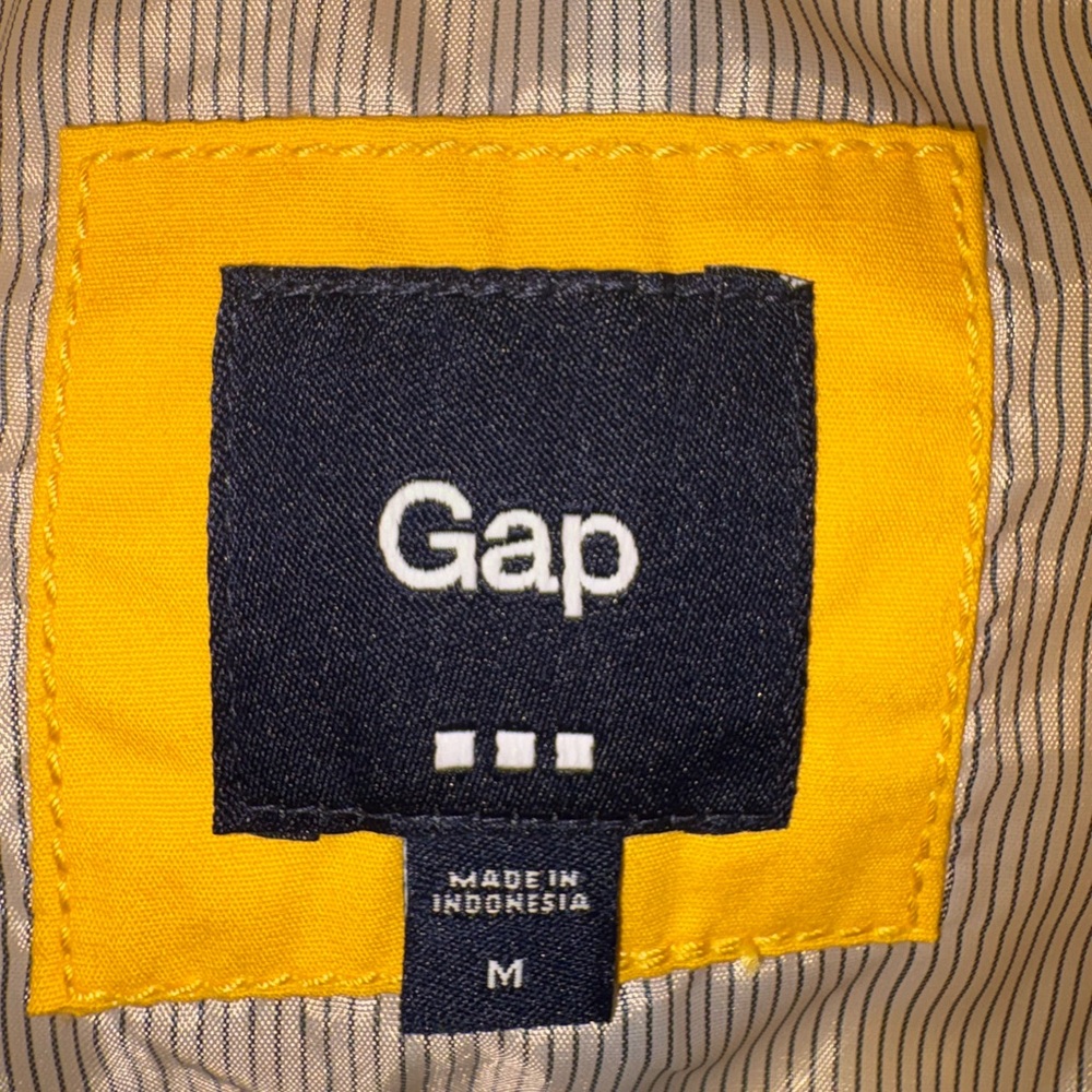 Gap Yellow Trench Coat Double Breasted Cotton Belted M Rack 2 - Picture 3 of 4